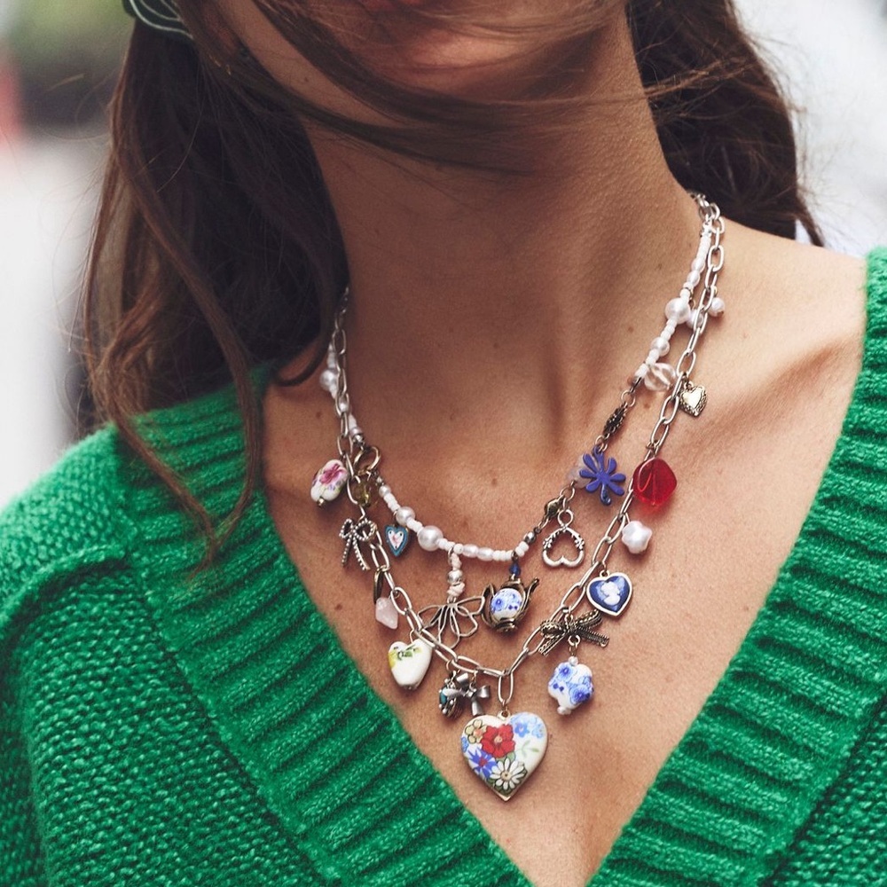 SOLD!! SOLD!!!    FREE PEOPLE MAXAMILLION CHARM NECKLACE “Coquette Candy” NWT - Picture 4 of 7